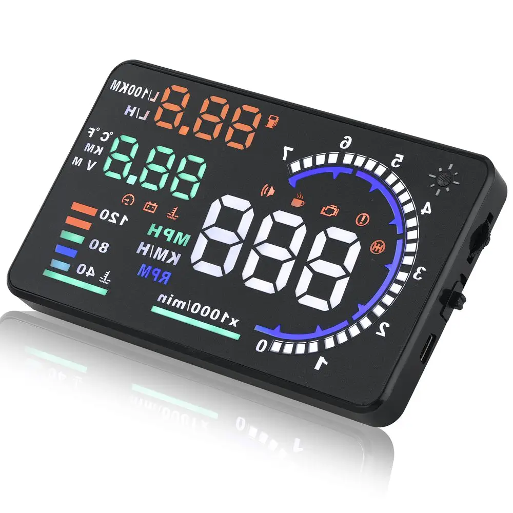 

Car styling Universal Car hud head up display A8 5.5" GPS speedometer Smart Digital car speedometer OBD2 Interface