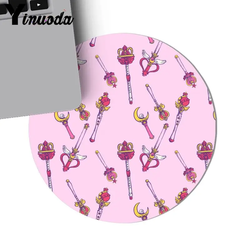 Yinuoda Beautiful Anime Sailor Moon anime girl Soft Rubber Professional Gaming Mouse Pad Computer Comfort small round Mouse Mat