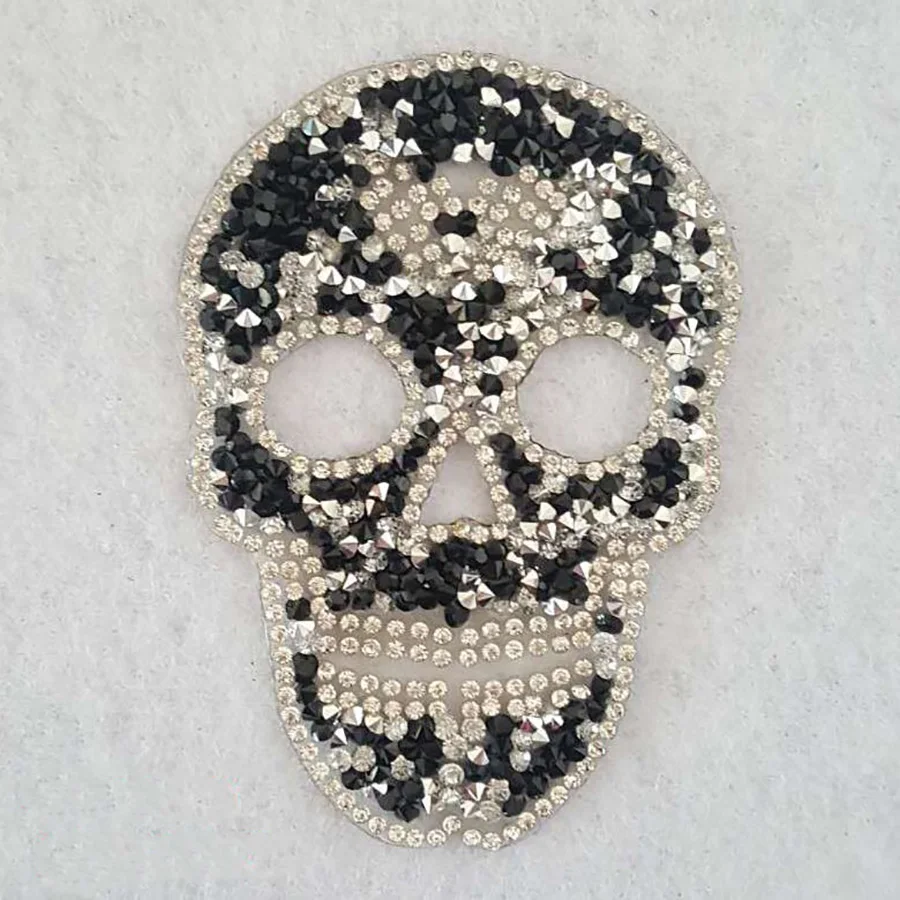 Creative Heat Transfers For Clothing Skull Patch Rhinestone Sticker Decoration Patches Garment Apparel Accessories-1 (6)