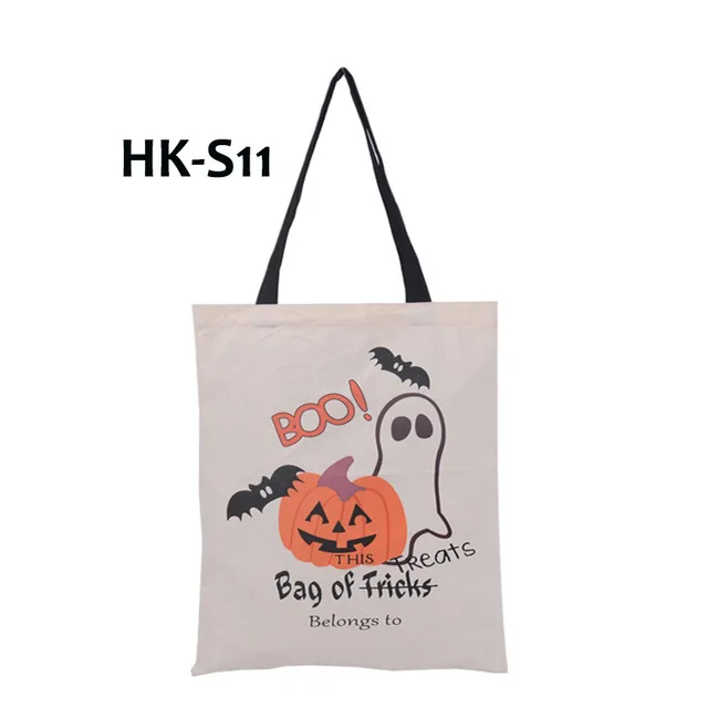 Мешок для Хэллоуина, 14 шт./партия, гессианские чулки, конфетная сумка, детские подарки, Рождественский трюк, сумка-тоут, сумка на шнурке для Хэллоуина - Цвет: HK-S11