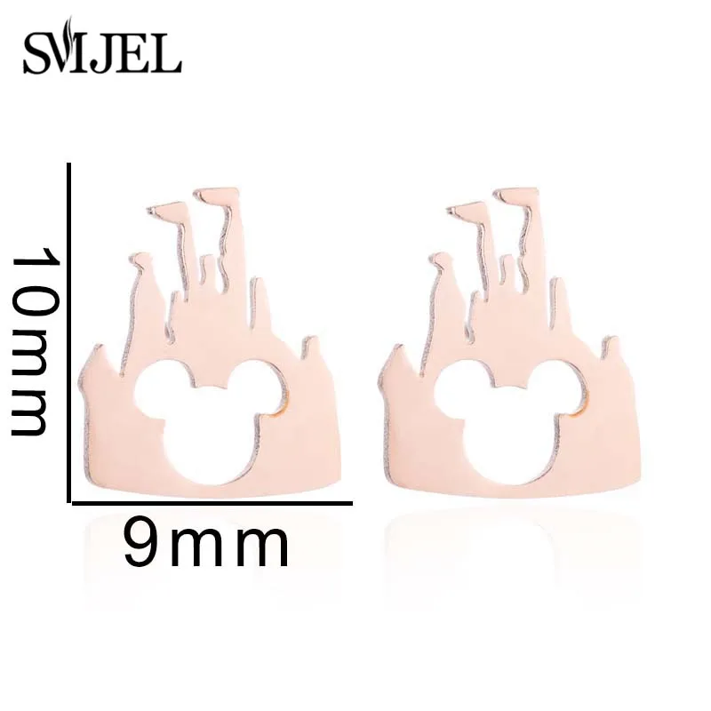 SMJEL Korean Stainless Steel Earrings for Women pendientes hombre Flower Small Earrings Studs Birthday Gifts Wholesale