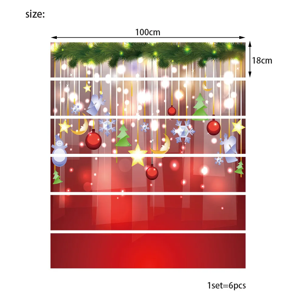 6 шт./компл. стикер лестницы 3D моделирование рождественский стиль Лось стикер стены s дома DIY рождественские украшения для дома лестницы Декор 1205