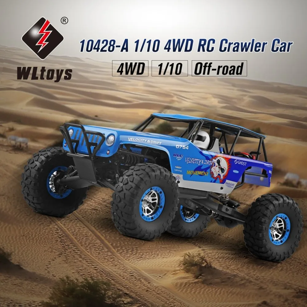 rc car Wltoys 10428-A 1/10 2.4G 4WD Electric Rock Climbing Crawler RC car Desert Off-Road Buggy Brushed Vehicle RTR