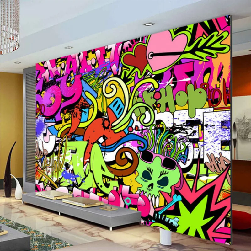 Mural 3D de pared Arte urbano Graffiti Hip Hop colorido Arte urbano MURALES 3D DE PARED Novedades OUTLET PRIMAVERA