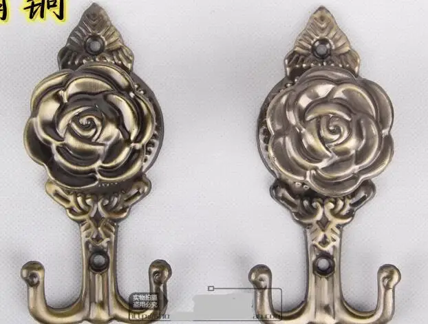 2pcs! High quality Retro rose design door wall Tassel hooks holder hanger curtain accessories home decoration,Free shipping. D