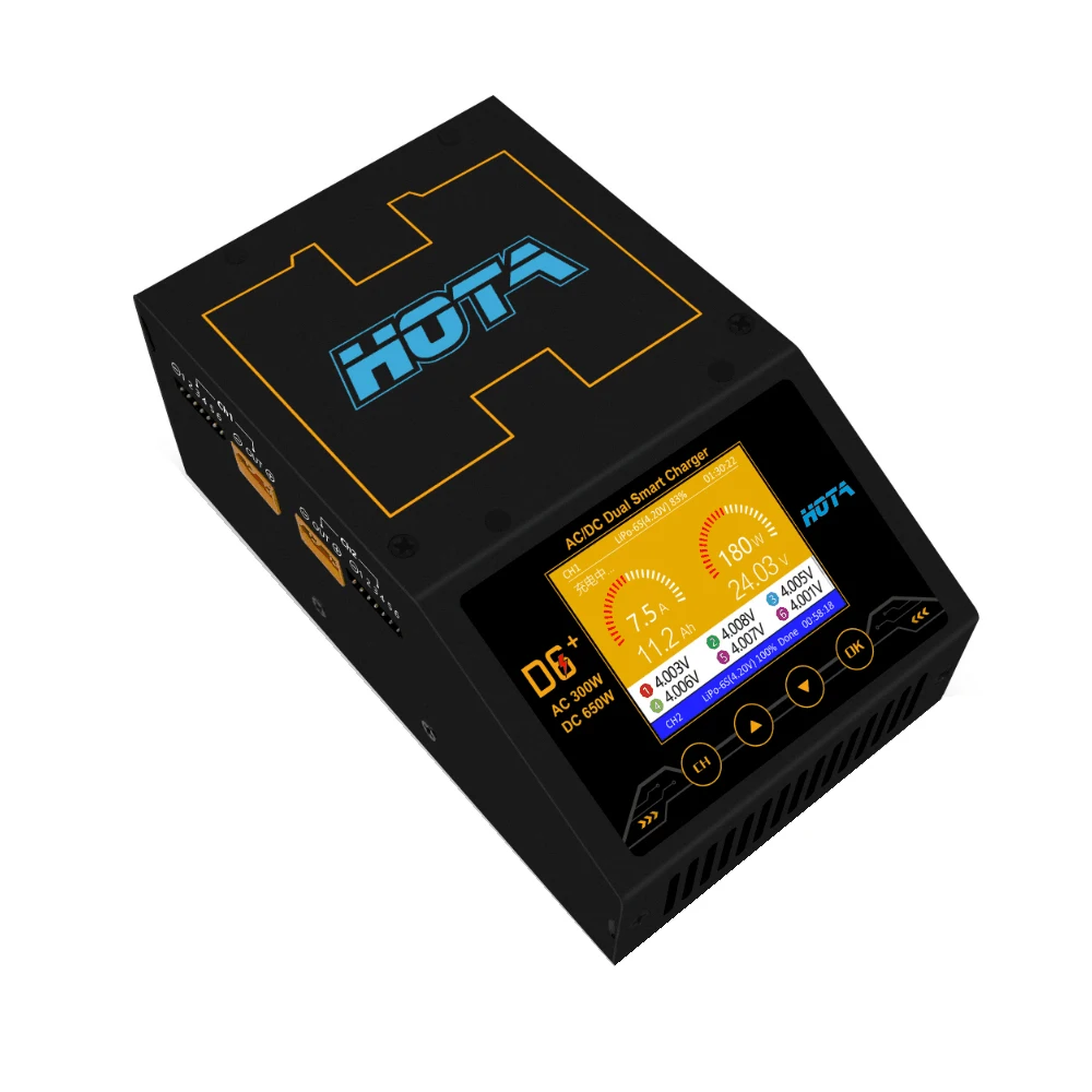 HOTA D6+ AC 300W DC 2X325W 2X15A Dual Channel Smart Battery 