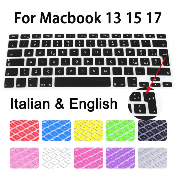 Водонепроницаемая силиконовая наклейка для ноутбука Macbook Air 13 итальянский чехол