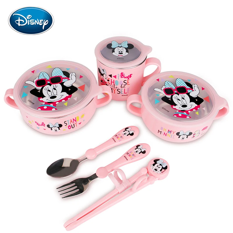 Rose Exing 1 set de vaisselle de bébé Dessin animé pour enfant Cuillère Fourchette Couverts en acier inoxydable Rose Exing 1 set de vaisselle de bébé Dessin animé pour enfant Cuillère Fourchette Couverts en acier inoxydable