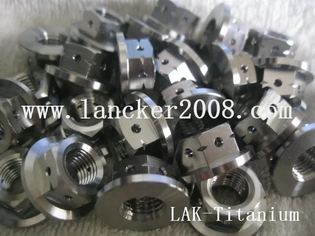 

M8 M10 Gr5 Titanium hexagon flanged with 1.5hole and 60degree edge nut for Motor