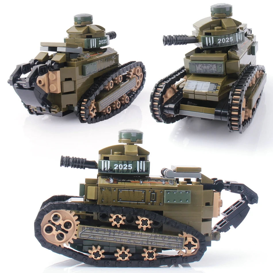 

368PCS building blocks compatible army soldiers military Renault FT17 tank weapon brick children educational toys