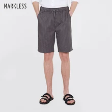 Markless Лето Пляжные шорты Для мужчин модные Повседневное прямые Шорты для женщин хлопок прохладно дышащая бермуды masculina в полоску Шорты для женщин