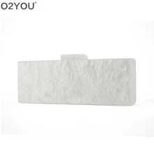 Жемчужный белый/черный/слоновая кость/три цвета 25X9 см или 18X 10 см Акриловая застежка зеркало внутри Акриловая сумка кошелек бумажник Женские вечерние клатчи