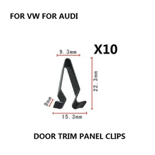 X10 Pezzi PER IL VW AUDI BOOT PORTELLONE TRIM PANNELLO di RIVESTIMENTO TAPPEZZERIA CLIP a MOLLA IN METALLO INTERNO NUOVO
