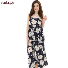 Летние сексуальные спагетти ремень женские пижамы плюс размер ночное белье женские пижамы хлопок Пижама Нижнее Белье для сна XL-3XL Q140