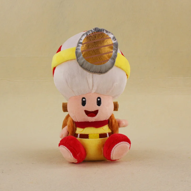 19cm Super Mario Bros Mushroom Toad Plush Toys Captain Toad Soft Stuffed Figures Toys Kids Xmas