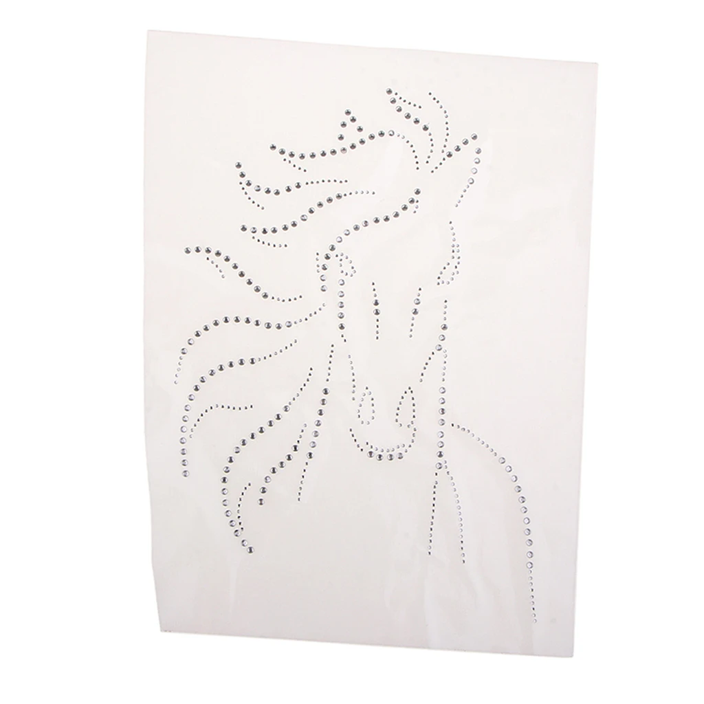 Horse Hotfix Crystal Rhinestone Heat Transfer Iron-on Patches For Garment Decor For T-shirt tops pants hoodies tote bags caps