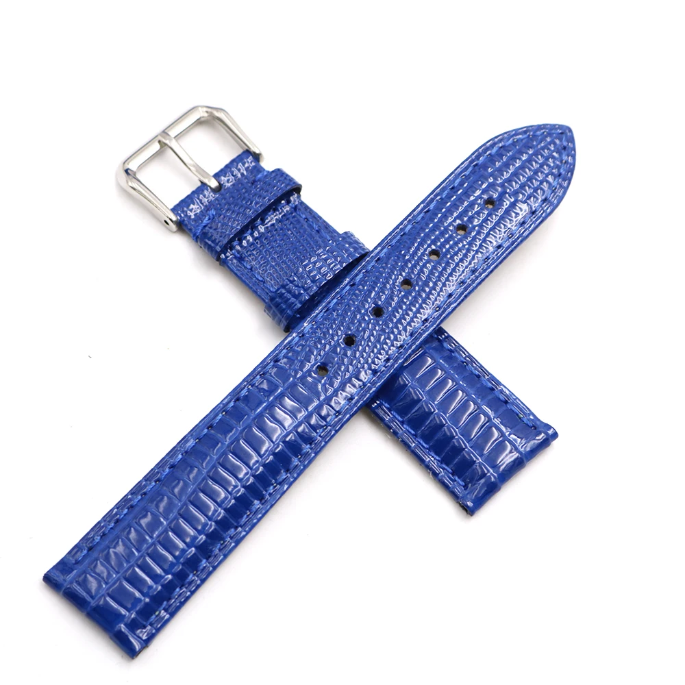 Rolamy 18 20 22mm Genuine Leather Lizard Grain Watch Band For Tag CARRERA Omega Montblanc Panerai Daytona Submariner Tissot