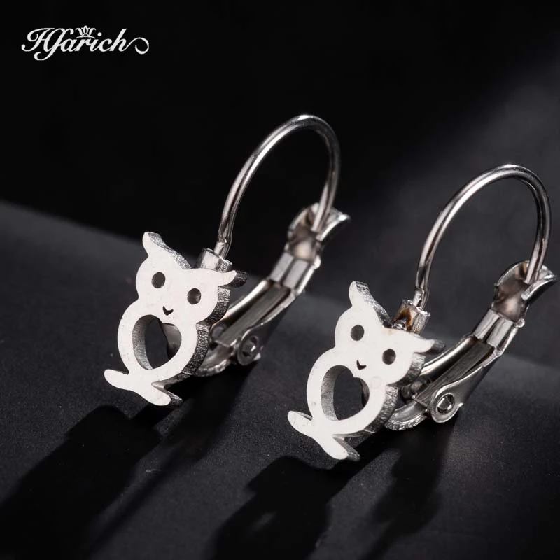 

Hfarich Romantic Cartoon Owl and Heart Drop Earrings For Women Dangle Statement Earrings Girlfriend Birthday Jewelry Gift