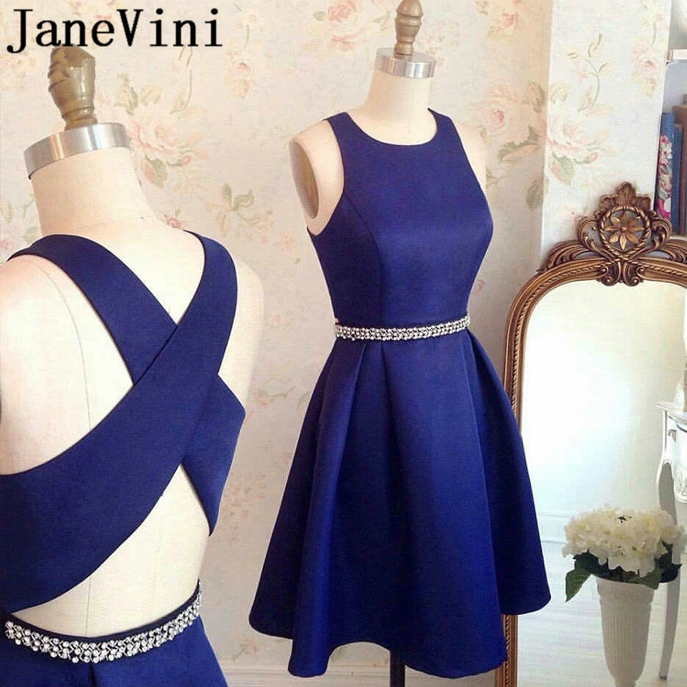 navy blue satin dress short