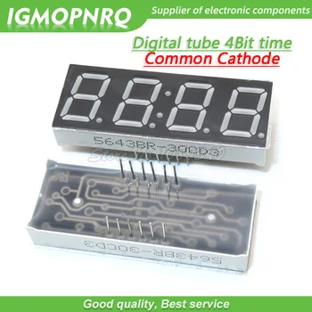 

5pcs Digital tube segment common Cathode AS Red 4 Bit time digital Tube 0.56 inch 12 needles Red Display LED HS420561K-C30