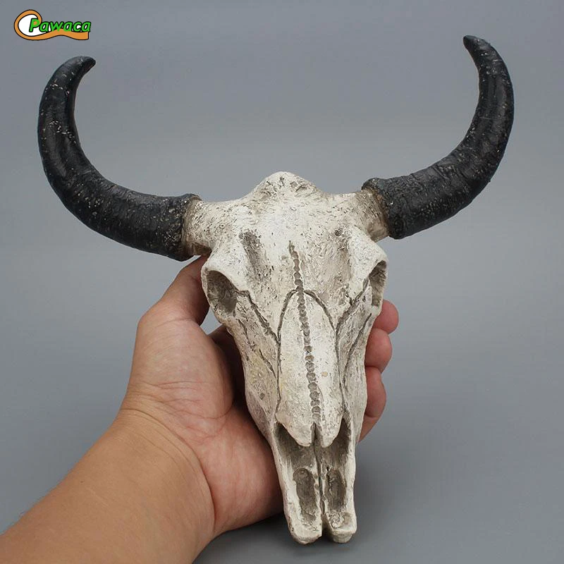 Comprar Simulación 3D Animal vaca cráneo cabeza resina pared colgante arte habitación pared decoración estilo nórdico accesorios pared colgante ornamento