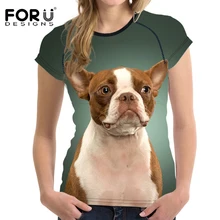 Forudesigns/Спортивная футболка Для женщин для тренажерный зал Смешные французский бульдог Собака летние шорты рубашка без рукавов печати женский футболка Йога Футболки для девочек