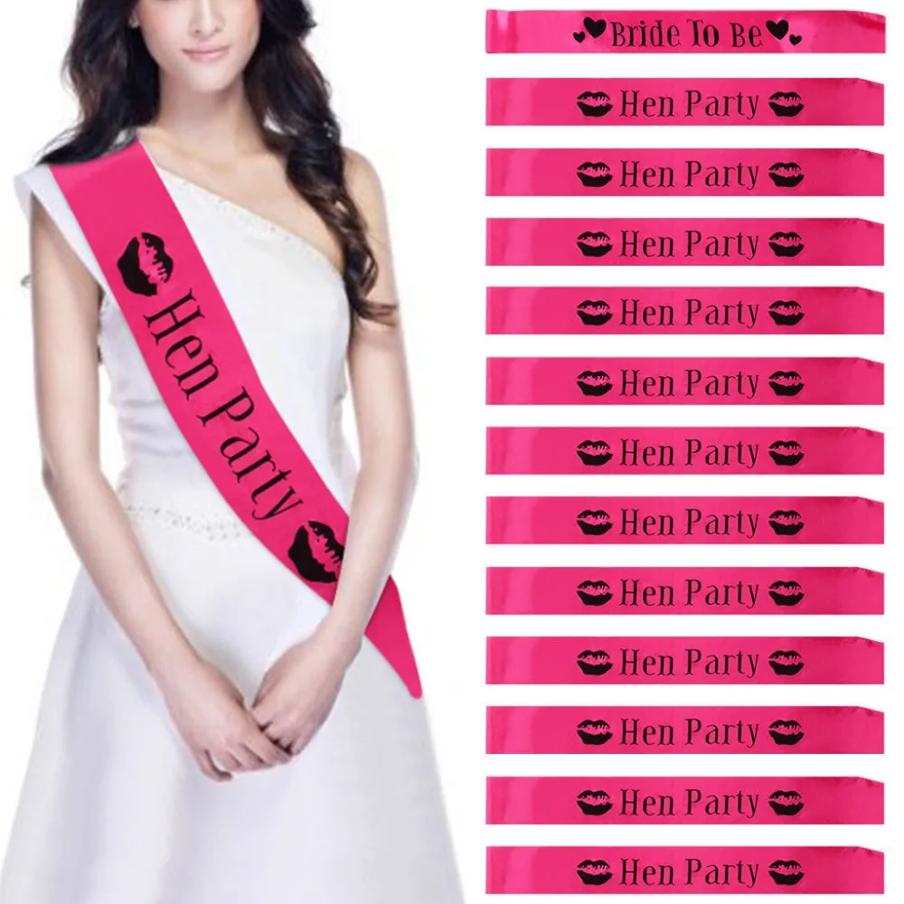 Hen Party Sashes Girls Night Out Bride Wedding Sash Mei Red + Black