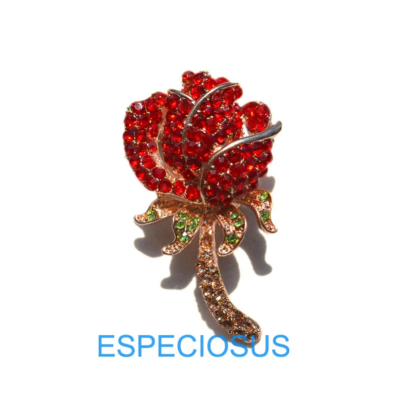 

Elegant Pin Gold Color Giraffe Breast Pin Lady Gifts Decoration Romantic pin Accessory Jewelry Rhinestone Red Rose Alloy Brooch
