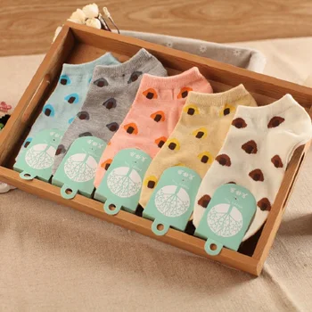 

Time-limited Geometric The New Candy-colored Mushrooms Female Boat Socks Cotton