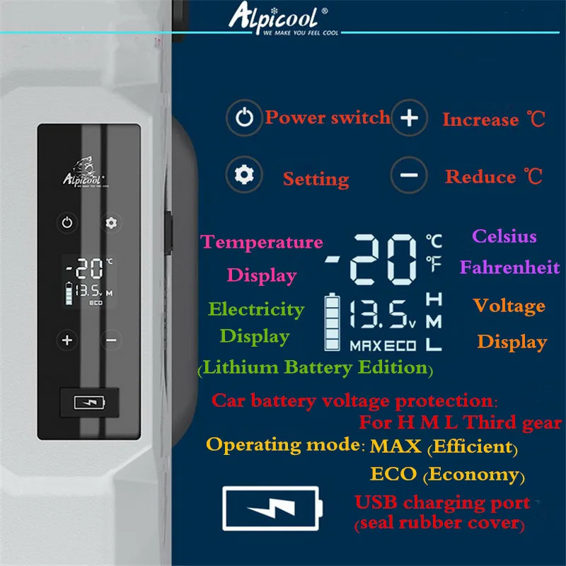  30/40/50L Refrigerator Auto-Refrigerator 12V Portable Mini Fridge Compressor Car Refrigerator Car F