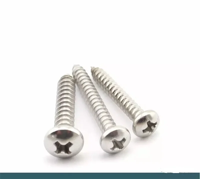 

500pcs M1/1.2/1.4 DIN7981/EN ISO7049 Cross Recessed Pan Head Self-tapping Screws 304 Stainless Steel Spike Tapping Wood Screw