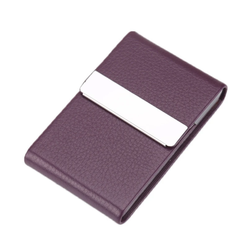

Business Card Holder Storage Bag Leather Card Metal Box Business Supplies Portable Vertical Type