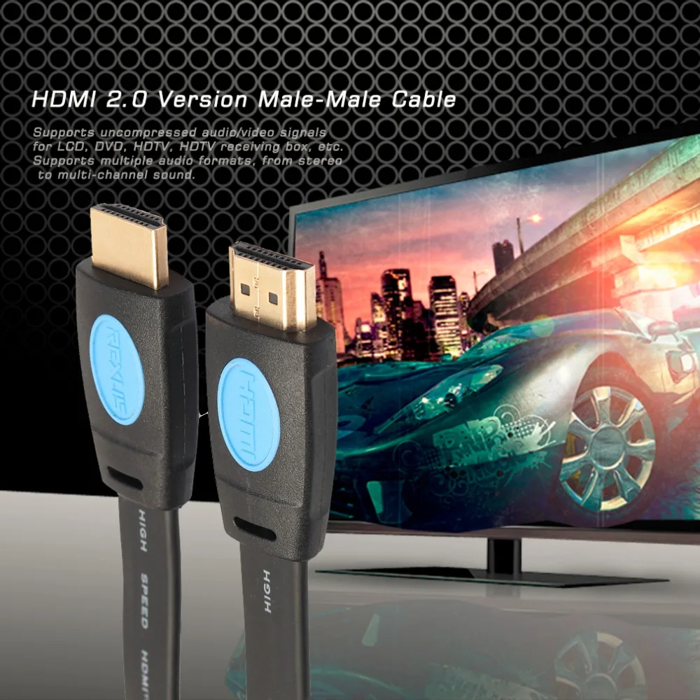 

Super High Speed 1.8M/3M/5M Gold Plated HDMI 2.0 Version Male-Male Cable Adapter Cord Support 4K*2K 3D Black High Quality!