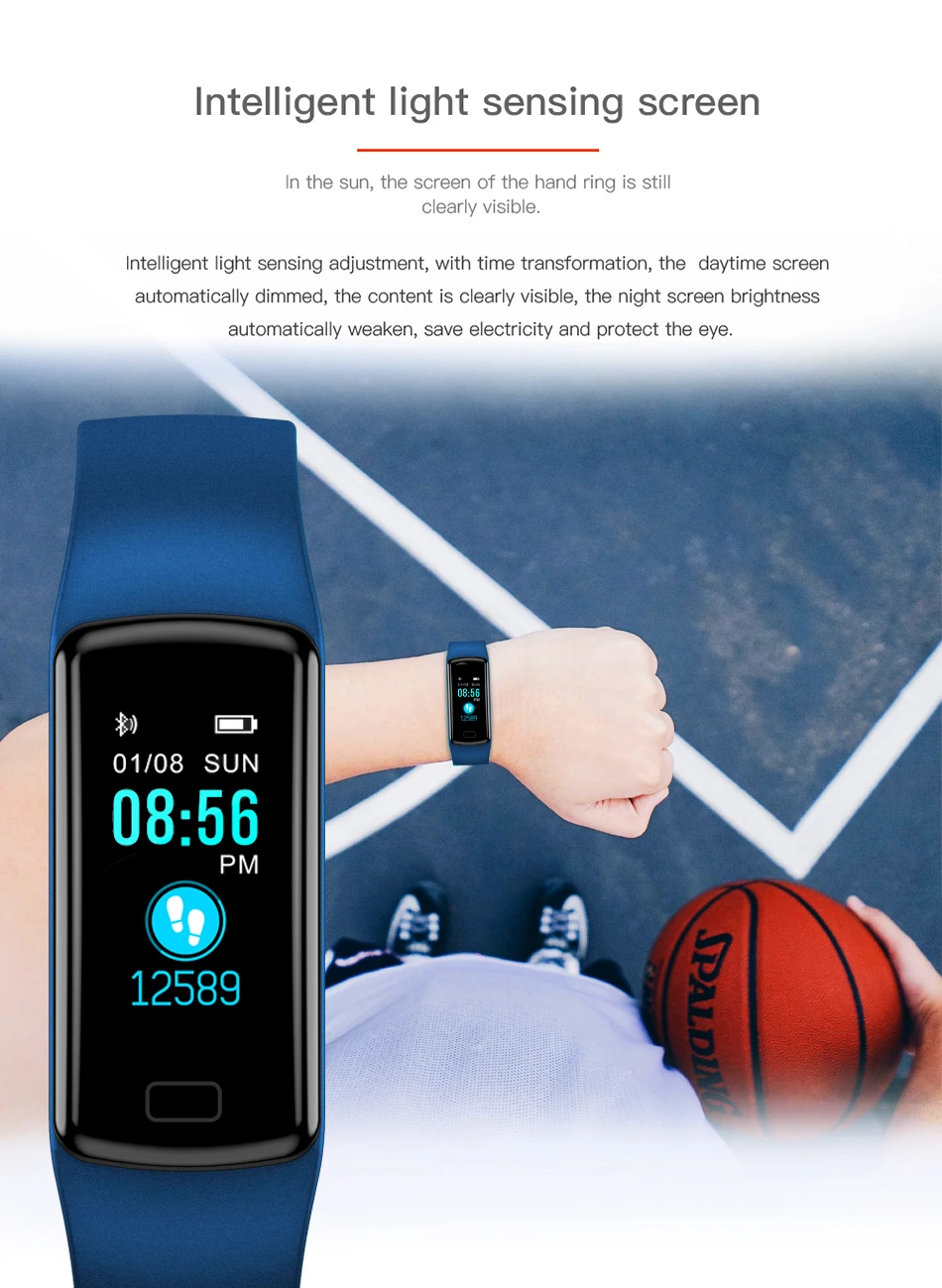 LIGE спортивный браслет Для женщин Для мужчин сердечного ритма крови Давление браслет шагомер со счетчиком калорий Фитнес Смарт-часы для IOS и Android телефон