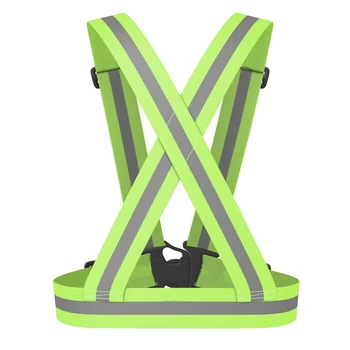 

MOOL Reflective Safety Vest Reflective Belt Visibility Cross Belt Band Harness Belt Waist Belt, Green
