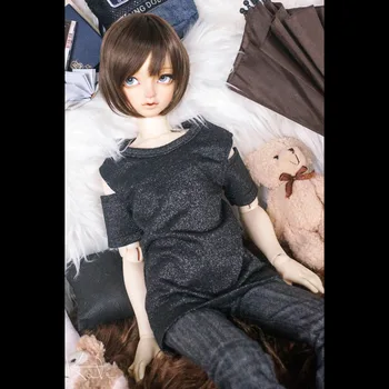 

Bybrana msd dz bjd sd dd dddy doll Clothes Black T-shirt Long sleeve Short sleeve Custom size