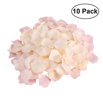 

10 Pack Fake Rose Petals Artificial Wedding Flower Decoration (Champagne)
