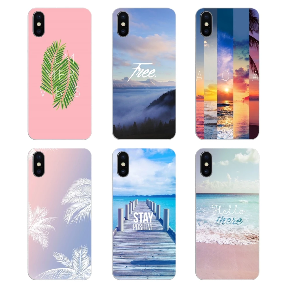 Transparent Clear TPU Case For iPod Touch iPhone 4 4S 5 5S 5C SE 6 6S 7 8 X XR XS Plus MAX Aloha Summer Stripes wallpaper |