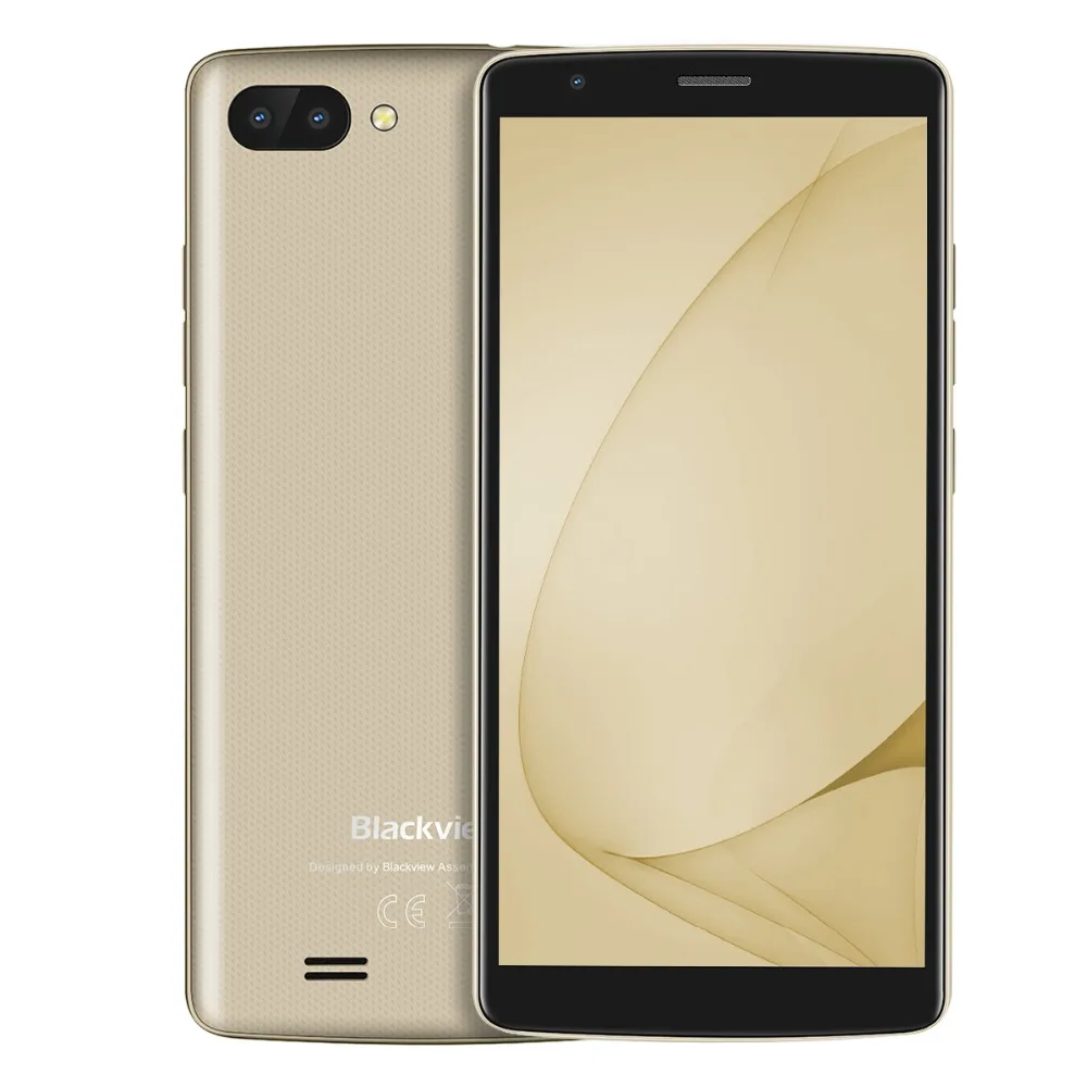 Blackview A20 смартфон 5,5 дюймов 18:9 Android Go двойная камера 1 ГБ 8 ГБ MT6580M 5MP 3g мобильный телефон