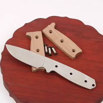 Stainless Steel knife blade blanks Classic Hunting knife DIY kits fixed blade 57HRC camping knife blade 1piece damascus steel knife blanks gift collection straight knife tea knife blanks tea tools needle