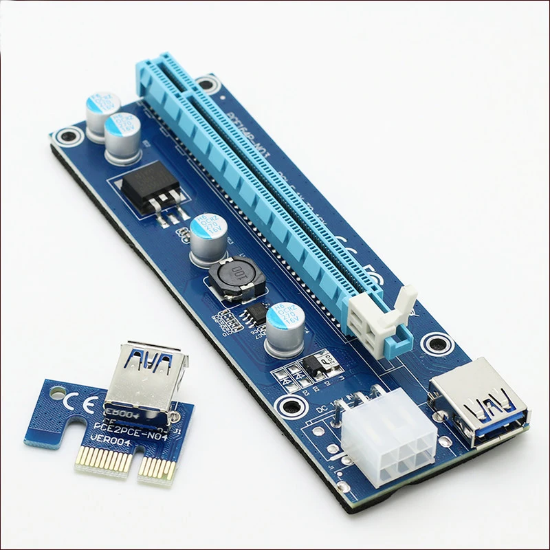 NEW5pcs Riser USB 3 0 PCIe 1x to 16x PCI Express Extender Riser Card with 4