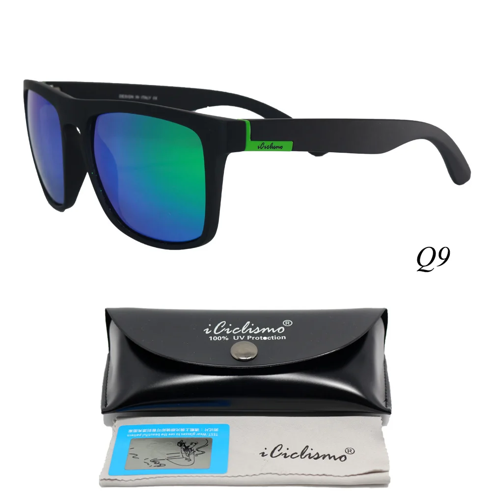 QUISVIKER, поляризационные солнцезащитные очки для мужчин, для кемпинга, рыбалки, очки с защитой от уф400 лучей, очки для велоспорта, TR90, оправа, спортивные, походные очки - Цвет: Q9