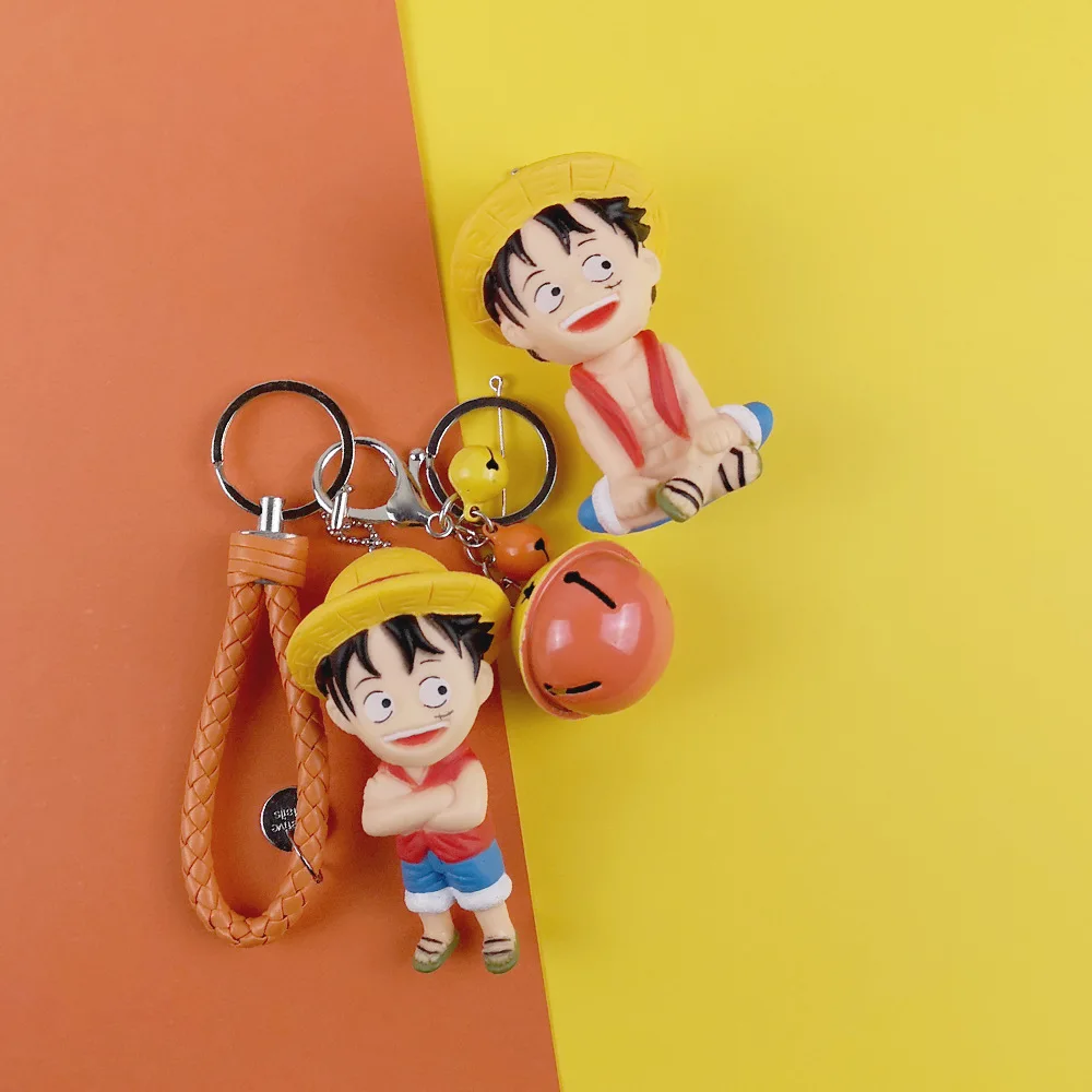 

2019 Hot Action Figure Animation Straw Hat Iuffy Key Chain 3D Doll Toy Key Chain Men's And Women's Bags And Backpacks Pendant