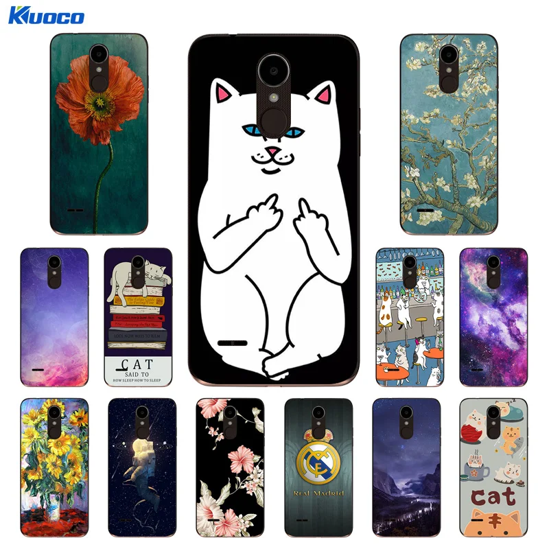 Для LG K4 2017 X230K чехол мягкий TPU силиконовый кошачий пейзаж для телефона с рисунком