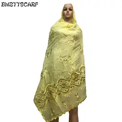 Новинка 2019 года Африканский для женщин Шарфы Мягкий Хлопок платок мусульманский шарф больших размеров для Шали Обертывания BM621