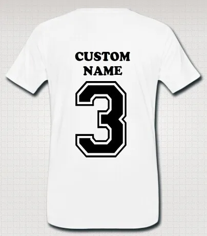 Custom Name and Number # 3 Back Printing T Shirts For Men