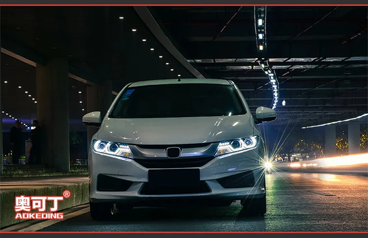 АКД Тюнинг автомобилей Фара для Honda CITY- фары светодио дный DRL ходовые огни би-ксенон луч Противотуманные фары ангел глаза авто