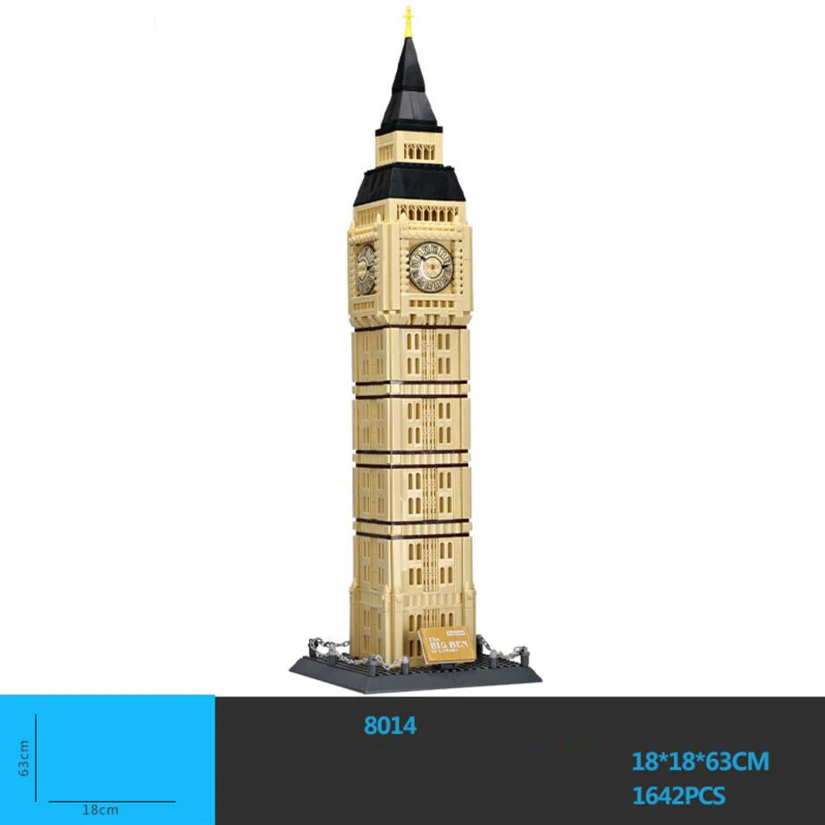 

2018 World Famous Architecture UK Big Ben Elizabeth Tower London England Britain Building Block Model Educational Toy Collection