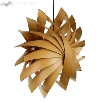 

Nordic Art Creative Simple Wheel Solid Wood Pendant Lights Windmill Hanging Lamps Bedroom Restaurant Living Room Lighting Decor
