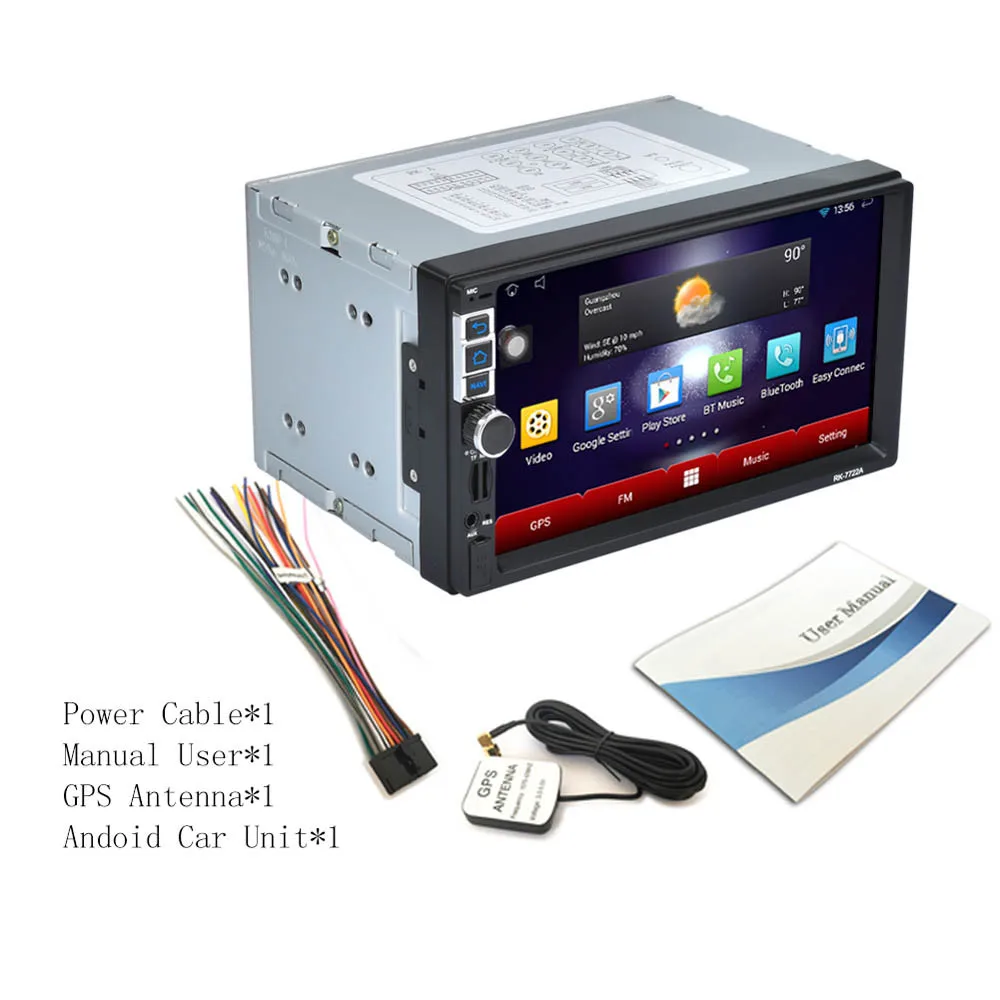

TOP Quility Big Display 7" 2Din Stereo Car Android MP5 Player Bluetooth Touch Radio AM/FM/RDS/GPS/USB/SD/Aux #1209